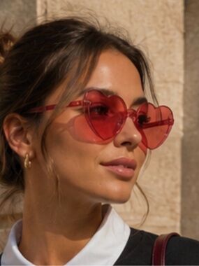EUC. Heart shape frameless glasses. Funky and fun. Perfect for Valentine’s Day